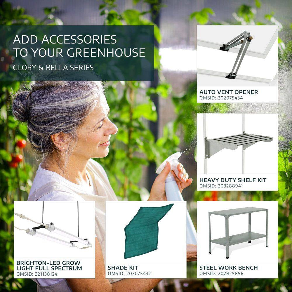 Bella 8 Ft. X 12 Ft. Silver/Diffused Polycarbonate DIY Greenhouse Kit