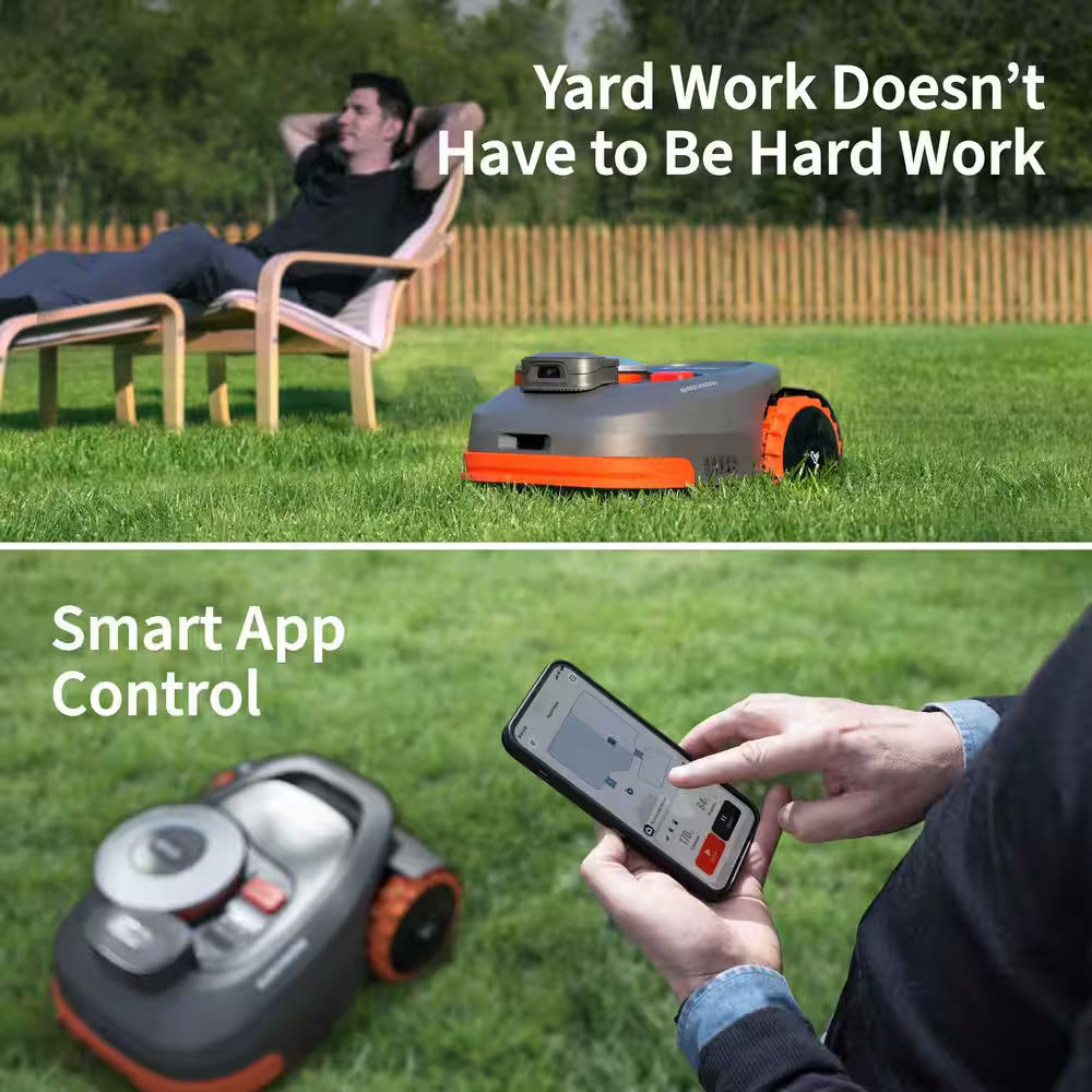 H3000N 8.3 In. Robot Lawn Mower (1/4-1/2 Acre) Rtk+Vision with Smart App Control, Rain Sensor and Obstacle Avoidance