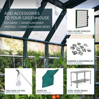 Eco-Grow 6 Ft. X 6 Ft. Green/Diffused Polycarbonate DIY Greenhouse Kit