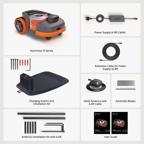 H3000N 8.3 In. Robot Lawn Mower (1/4-1/2 Acre) Rtk+Vision with Smart App Control, Rain Sensor and Obstacle Avoidance
