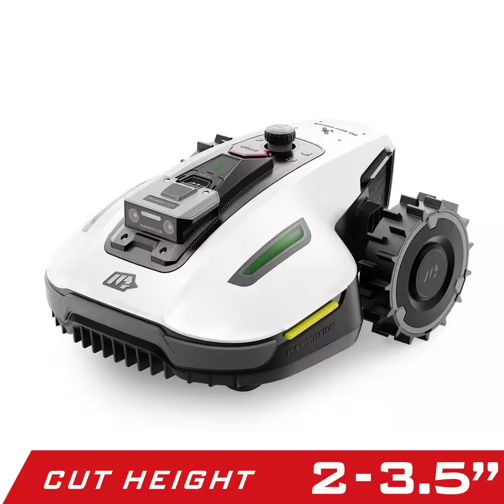 Yuka Mini 7.5 In. Robot Lawn Mower (1/4 Acre) Adjustable Cutting Height (2 In. - 3.5 In.), All Terrain, AI Vision