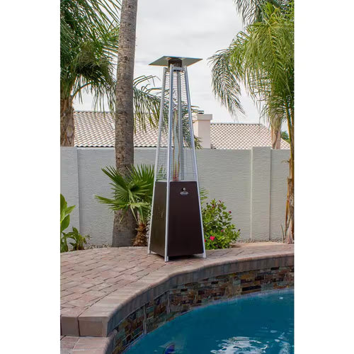 40,000 BTU Quartz Glass Tube Hammered Bronze Propane Patio Heater