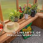 Willow 9' X 6' Cedar Wood and Polycarbonate Walk-In Outdoor Greenhouse Kit with Powerport