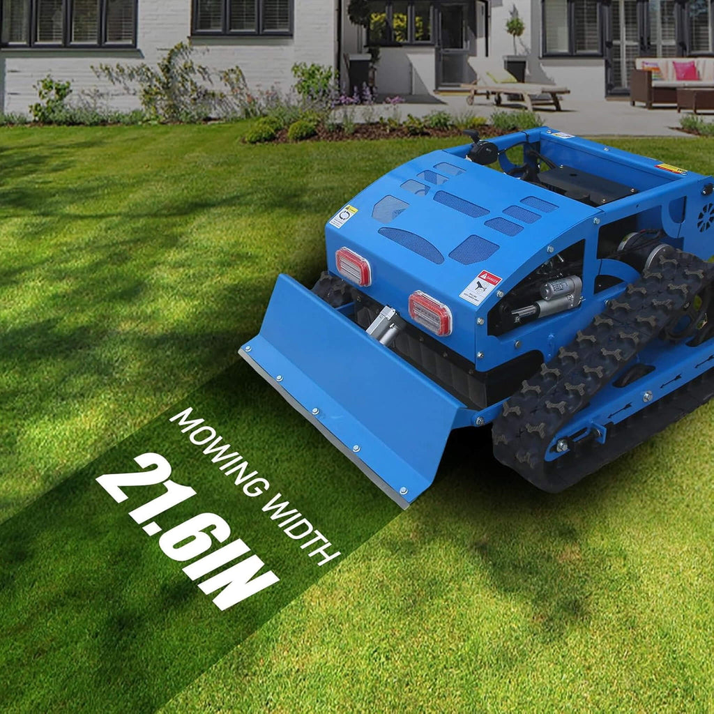 Heavy-Duty 21-Inch 9HP Remote-Controlled Robotic Lawn Mower With Tracks And Plow (SAK26583)